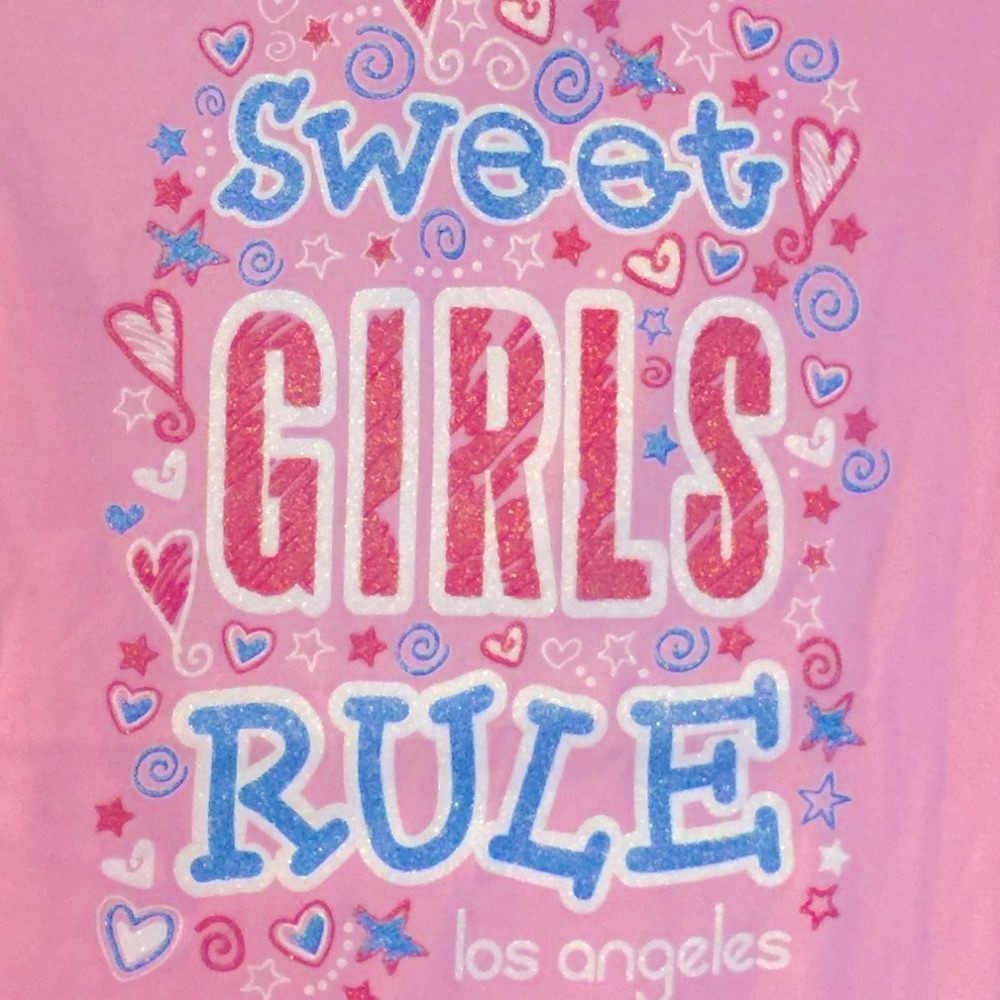 Sweet Girls Rule, Los Angeles, pink tee. NEW!